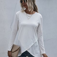 На запах Одноцветный Повседневный Футболки Shein