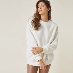 Ровный цвет Повседневный Свитшоты Shein