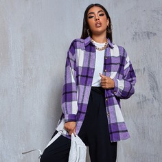 Оригинальное пальто в клетку Shein