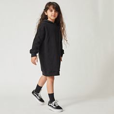 Платье с карманом и капюшоном для девочек Shein