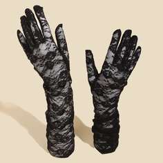 Кружевные перчатки с цветочным принтом Shein