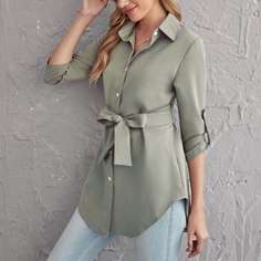 Пояс Одноцветный Элегантный Блузы Shein