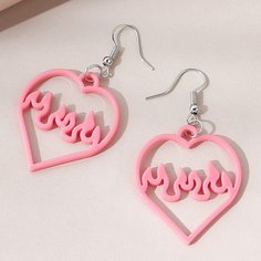 Серьги-подвески с сердечком в форме пламени Shein