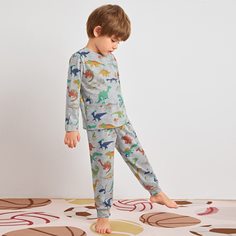Пижама с принтом динозавра для мальчиков Shein