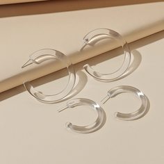 2 пары прозрачные открытые серьги-кольца Shein