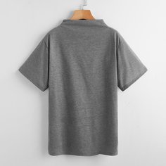 Однотонная футболка с короктим рукавом Shein