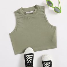 Однотонный жилет для девочек Shein
