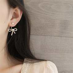 Серьги с бантом и искусственным жемчугом Shein