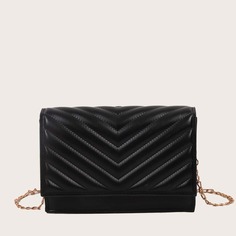 На цепочке Шеврон Элегантный Сумка через плечо Shein