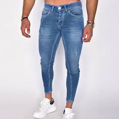 Пугавица Одноцветный Мужские джинсы Shein