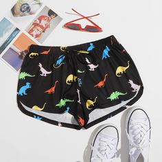 узел Животный Повседневный Шорты размер плюс Shein