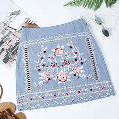 на молнии Цветочный Бохо Юбки Shein