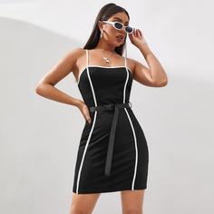 с поясом Повседневный Платье Shein