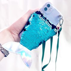 Чехол для телефона с декором в виде хвоста русалки 1шт со шнурком через плечо 1шт Shein