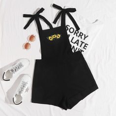 узел Со цветочками Институтский Комбинезоны Shein