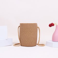 Соломенная сумка-ведро для девочек Shein