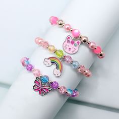 3шт браслет с бабочкой для девочек Shein
