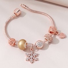 Браслет со снежинкой и стразами Shein