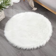 Сплошной круглый плюшевый коврик Shein