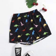 Мультяшный принт Повседневный Шорты для девочек Shein