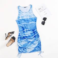 на кулиске тай дай Повседневный Платья размер плюс Shein