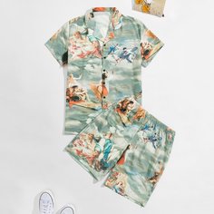 Мужские шорты и рубашка с принтом Shein