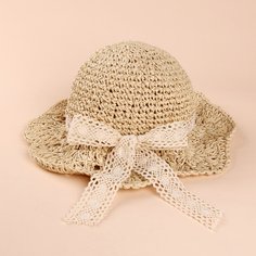 Соломенная шляпа с бантом для девочек Shein