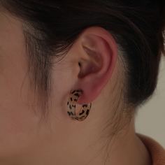 Серьги-кольца с леопардовым принтом Shein