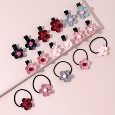 17шт аксессуары для волос с цветком для девочек Shein