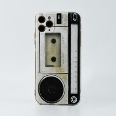 Прозрачный чехол для телефона с узором магнитофона Shein