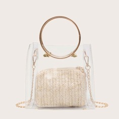 На цепочке Одноцветный Отпуск Сумка Shein