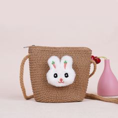 Соломенная сумка с кроликом для девочек Shein
