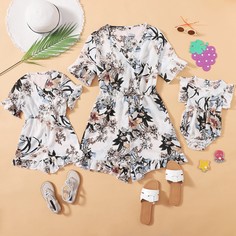 с оборками Со цветочками Бохо Комбинезоны Shein