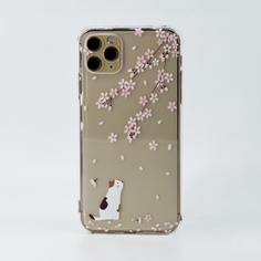 Прозрачный чехол для телефона с узором кошки Shein