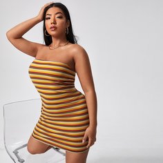 Платье мини размера плюс без бретелек Shein