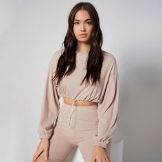 Короткая домашняя футболка на кулиске Shein