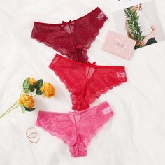 с разрезом Одноцветный Трусики Shein