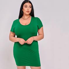 Одноцветный Повседневный Платья размер плюс Shein