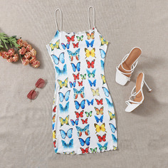 Платье с принтом бабочки Shein