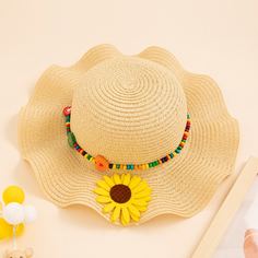 Шляпа от солнца с бусинами для девочек Shein