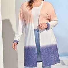 Пальто размера плюс с эффектом омбре Shein