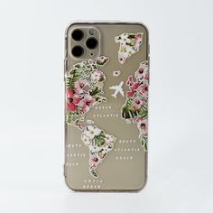 Прозрачный чехол для телефона с узором карты Shein