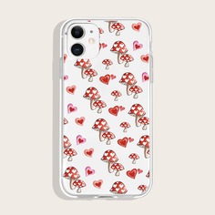 Прозрачный чехол для телефона с узором гриба Shein