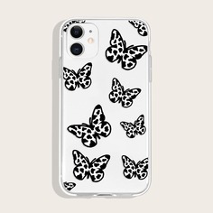 Прозрачный чехол для телефона с узором бабочки Shein