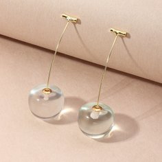 Серьги в форме прозрачной вишни Shein