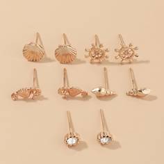 Серьги-гвоздики 5 пар Shein