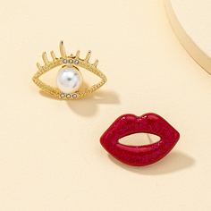 Серьги в форме губ и глаз Shein