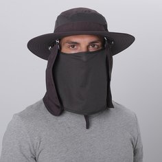 Мужская шляпа от солнца со съемным клапаном для лица и шеи Shein