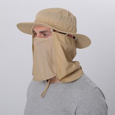 Мужская шляпа от солнца со съемным клапаном для лица и шеи Shein