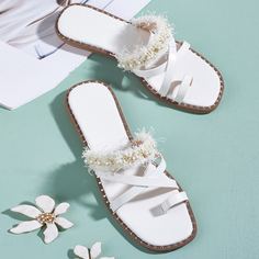 Сандалии из искусственного жемчуга Shein